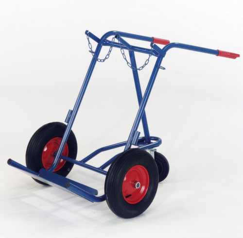 Rollcart Camion à bouteilles avec roue de support, pour 2x40/50 l bouteille, bandage caoutchouc plein  L