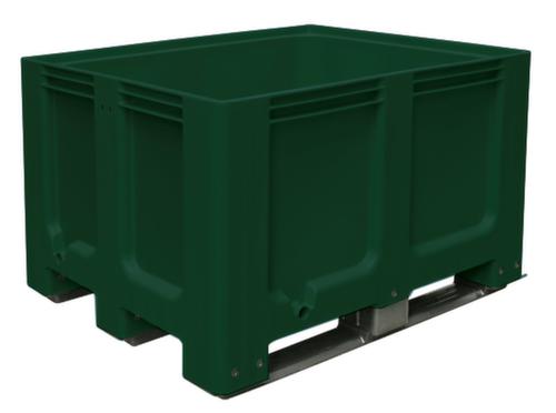 Bac grand volume pour entrepôts frigorifiques, capacité 610 l, vert, 3 patins  L