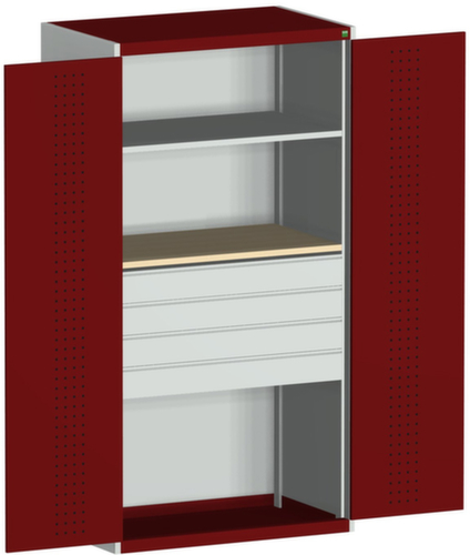 bott Armoire système cubio avec portes en panneaux perforés, 4 tiroir(s)  L