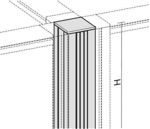 Gera colonne de liaison Pro pour cloison, hauteur 1200 mm  L