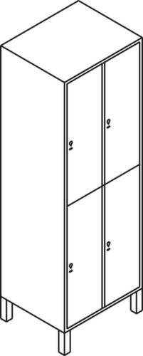 C+P Armoire vestiaire Evolo gris clair avec 4x2 compartiments + portes déco  L