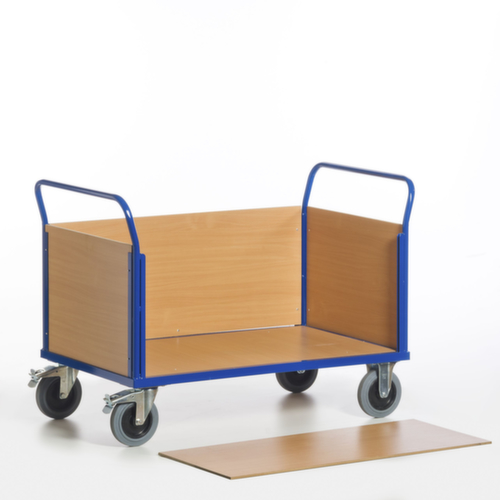 Rollcart Chariot quatre ridelles, force 600 kg, plateau longueur x largeur 1000 x 670 mm  L