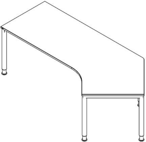 Bureau d'angle à hauteur réglable RQ60 avec piètement 4 pieds  L