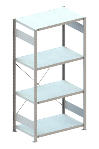 META Rack de stockage sans vis, hauteur x largeur x profondeur 2000 x 1056 x 636 mm, 4 tablettes  L