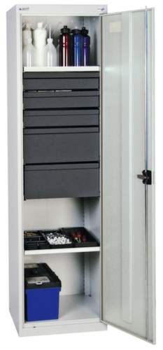 stumpf Armoire d'atelier Serie 3000 avec 2 tablettes de rétention + 5 tiroirs, largeur 500 mm  L