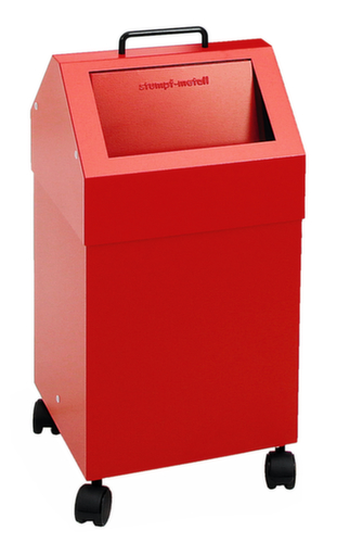 stumpf Conteneur de matériaux recyclables ignifugés, 45 l, RAL3000 rouge vif, couvercle RAL3000 rouge vif  L