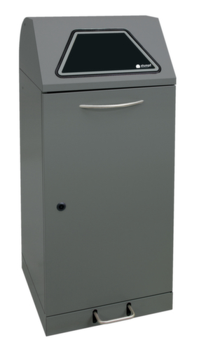 stumpf Conteneur pour matières recyclables Modul-Vario 120 anthracite + volet d'accès à fermeture automatique, 120 l, aluminium gris, couvercle aluminium gris