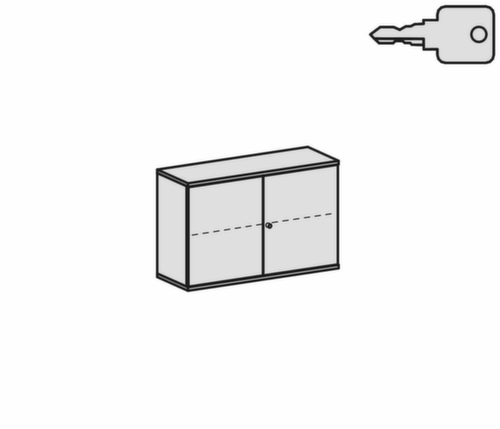 Gera Armoire à portes battantes Pro, 2 hauteurs des classeurs  L