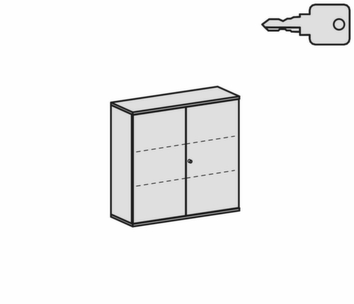 Gera Armoire à portes battantes Pro, 3 hauteurs des classeurs  L