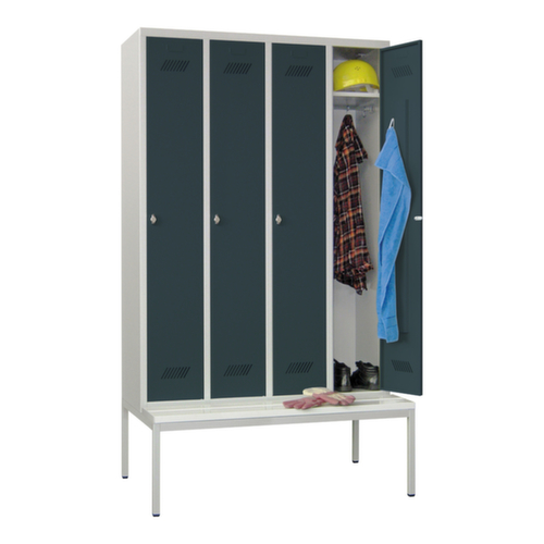 PAVOY Armoire vestiaire Basis avec banc, largeur de compartiment 300 mm