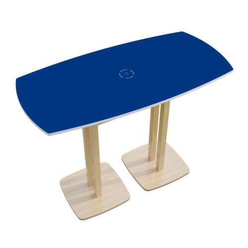 Paperflow Table haute en forme de fût Woody, largeur x profondeur 1500 x 750 mm, panneau bleu  L