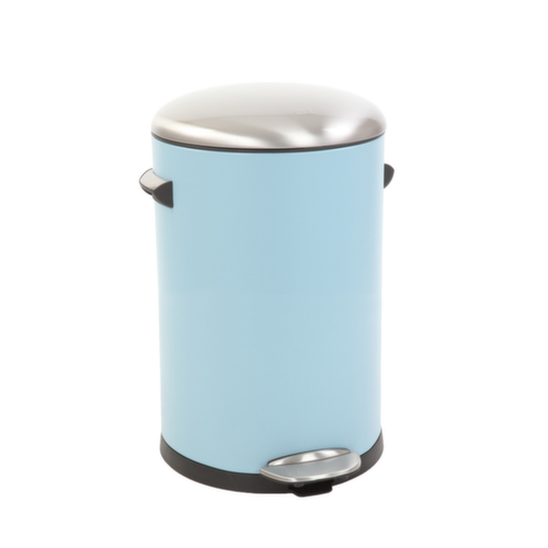 Poubelle à pédale EKO Belle Deluxe avec couvercle en acier inoxydable, 12 l, bleu clair  L