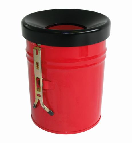 Poubelle antifeu FIRE EX pour fixation murale, 30 l, rouge, partie supérieure noir  L