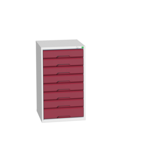 bott Armoire à tiroirs verso, 8 tiroir(s), RAL7035 gris clair/RAL3004 rouge pourpre  L