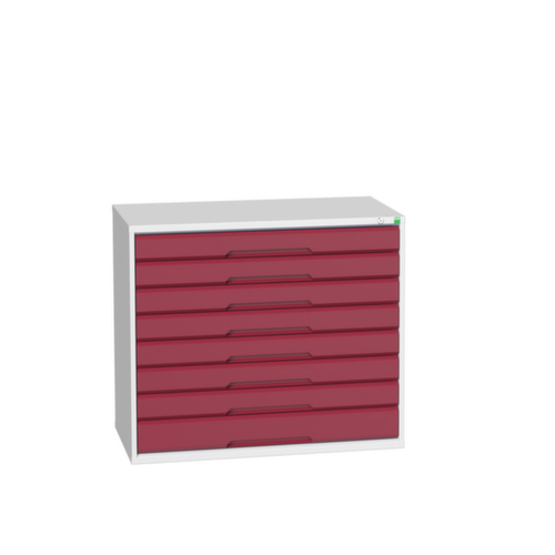 bott Armoire à tiroirs verso, 8 tiroir(s), RAL7035 gris clair/RAL3004 rouge pourpre  L