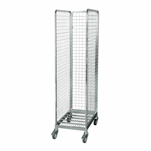 Bac sur roulettes acier avec roulettes double galet plastique, HxLxl 1645x640x460 mm, force 500 kg, longueur x largeur 680 x 500 mm  L