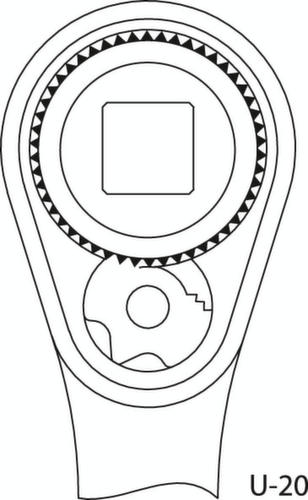 GEDORE 2093 U-20 Cliquet réversible 1/4"  L