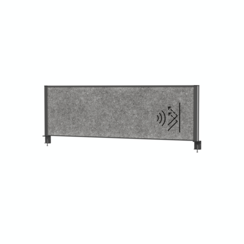 MAUL Cloison de table MAULconnecto, hauteur x largeur 515 x 1600 mm, paroi gris foncé