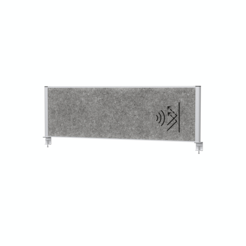 MAUL Cloison de table MAULconnecto, hauteur x largeur 515 x 1600 mm, paroi gris foncé