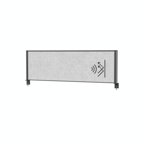 MAUL Cloison de table MAULconnecto, hauteur x largeur 515 x 1600 mm, paroi gris clair  L