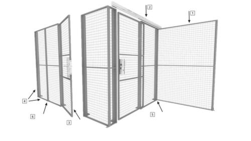 TROAX Porte coulissante pour parois de séparation, largeur 2300 mm  L
