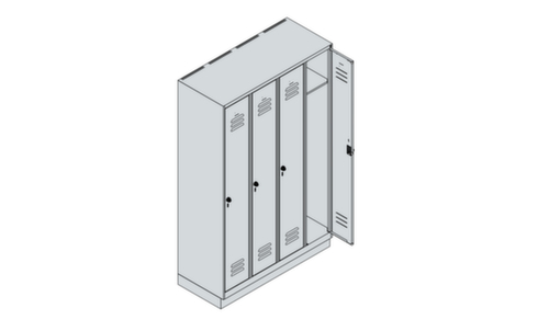 C+P Armoire vestiaire Classic Plus à 4 compartiments, largeur de compartiment 300 mm  L