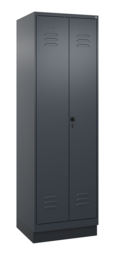 C+P Armoire vestiaire Classic Plus pour une séparation en noir et blanc, largeur de compartiment 300 mm