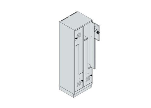 C+P Armoire vestiaire Z Classic Plus, largeur de compartiment 150/300 mm  L