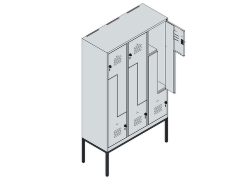 C+P Armoire vestiaire Z Classic Plus, largeur de compartiment 200/400 mm  L