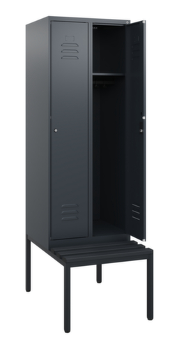 C+P Armoire vestiaire Classic Plus avec banc, largeur de compartiment 300 mm  L