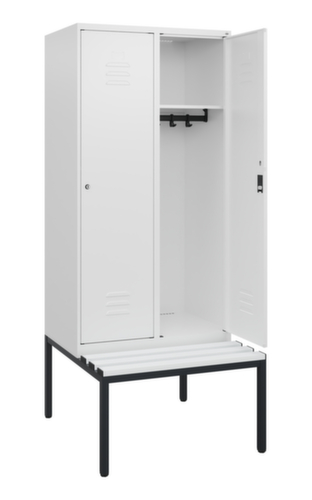 C+P Armoire vestiaire Classic Plus avec banc, largeur de compartiment 400 mm  L