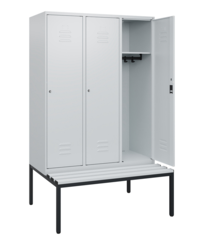 C+P Armoire vestiaire Classic Plus avec banc, largeur de compartiment 400 mm  L