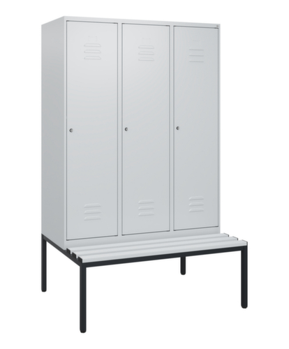 C+P Armoire vestiaire Classic Plus avec banc, largeur de compartiment 400 mm