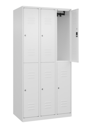 C+P Armoire vestiaire à deux niveaux Classic Plus, largeur de compartiment 300 mm  L