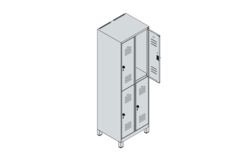 C+P Armoire vestiaire à deux niveaux Classic Plus, largeur de compartiment 300 mm  L