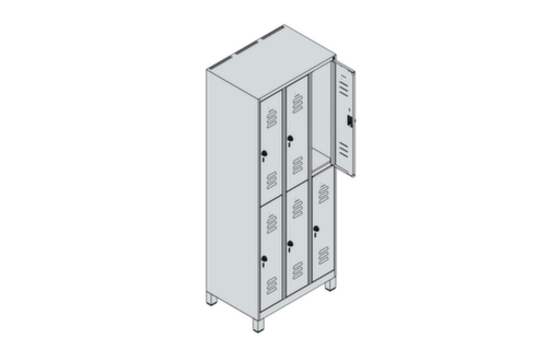 C+P Armoire vestiaire à deux niveaux Classic Plus, largeur de compartiment 250 mm  L