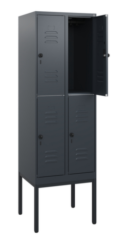 C+P Armoire vestiaire à deux niveaux Classic Plus, largeur de compartiment 300 mm  L