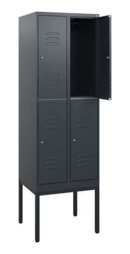 C+P Armoire vestiaire à deux niveaux Classic Plus, largeur de compartiment 300 mm  L