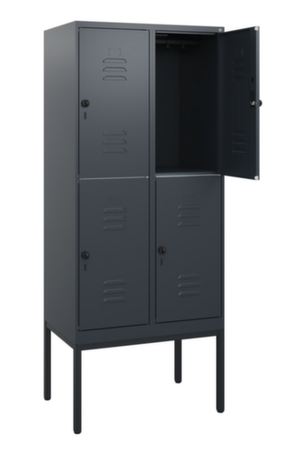 C+P Armoire vestiaire à deux niveaux Classic Plus, largeur de compartiment 400 mm  L