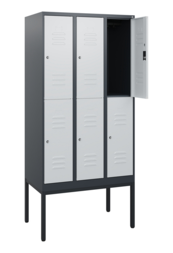 C+P Armoire vestiaire à deux niveaux Classic Plus, largeur de compartiment 300 mm  L