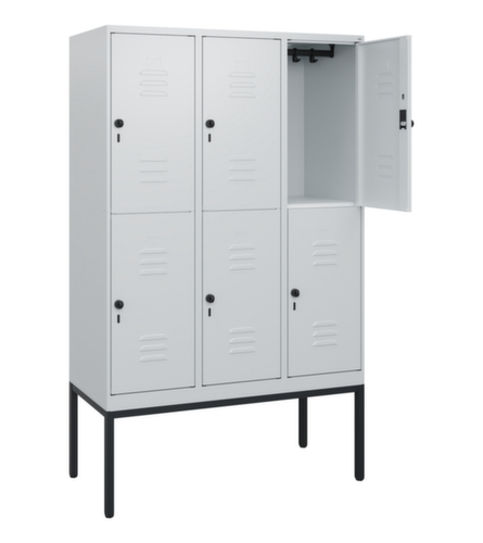 C+P Armoire vestiaire à deux niveaux Classic Plus, largeur de compartiment 400 mm  L