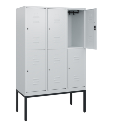 C+P Armoire vestiaire à deux niveaux Classic Plus, largeur de compartiment 400 mm  L