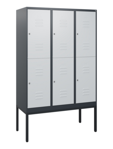 C+P Armoire vestiaire à deux niveaux Classic Plus, largeur de compartiment 400 mm