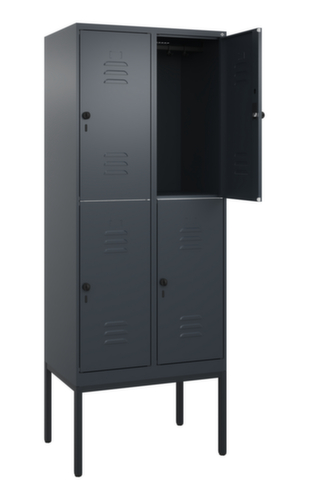 C+P Armoire vestiaire à deux niveaux Classic Plus, largeur de compartiment 400 mm  L