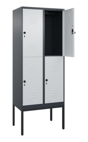 C+P Armoire vestiaire à deux niveaux Classic Plus, largeur de compartiment 400 mm  L