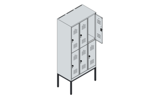 C+P Armoire vestiaire à deux niveaux Classic Plus, largeur de compartiment 300 mm  L