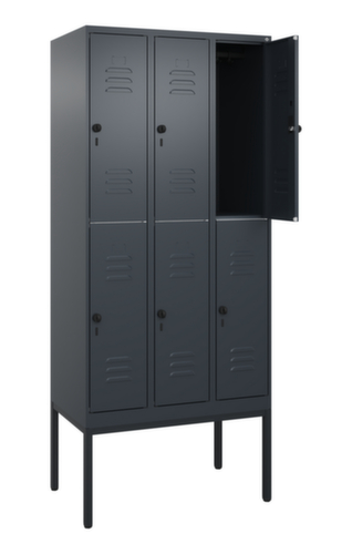 C+P Armoire vestiaire à deux niveaux Classic Plus, largeur de compartiment 300 mm  L