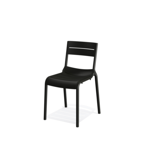 VEBA chaise de terrasse Essentials Calor, assise noir, piètement 4 pieds  L