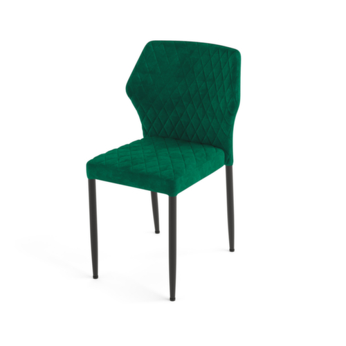 VEBA Chaise capitonnée Essentials Louis, assise tissu velours (100 % polyester), vert  L