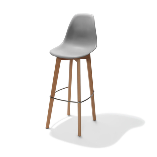 VEBA tabouret de bar Essentials Keeve avec dossier élevé, assise gris  L